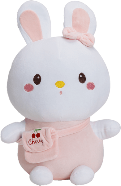 Thú nhồi bông thỏ Animo đeo túi Cherry