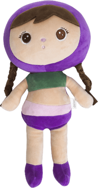 Búp bê nhí nhồi bông Animo tóc bím (TN)