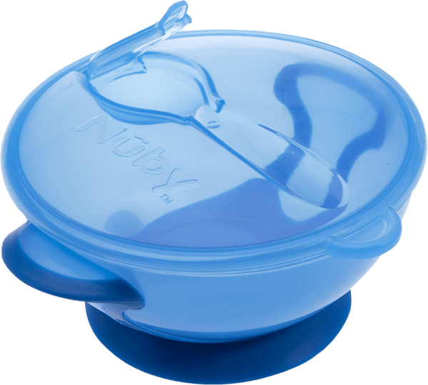 Bộ bát, thìa ăn dặm có đế hút chân không Silicone Easy Go Xanh (400ml)