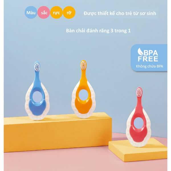 Bàn chải răng em bé KUKU (0-3 tuổi, Xanh)