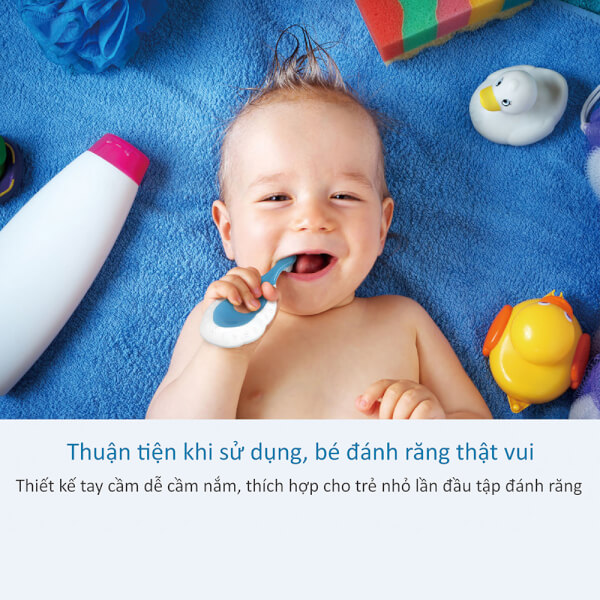 Bàn chải răng em bé KUKU (0-3 tuổi, Xanh)