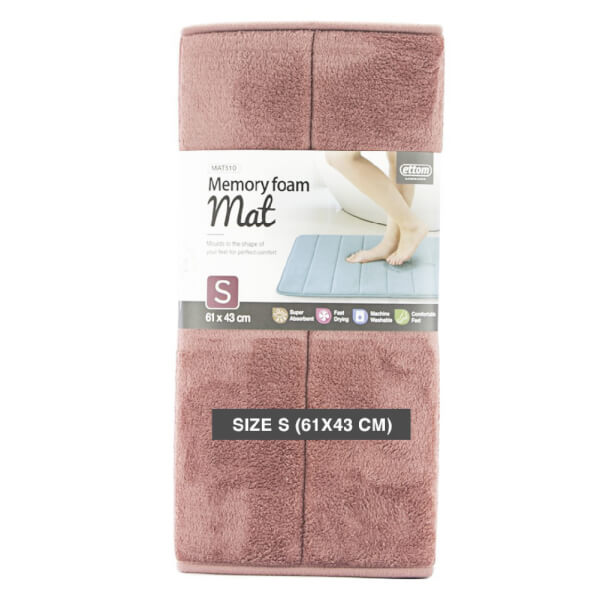 Thảm chùi chân Memory Foam LnL, Stripe - Hồng