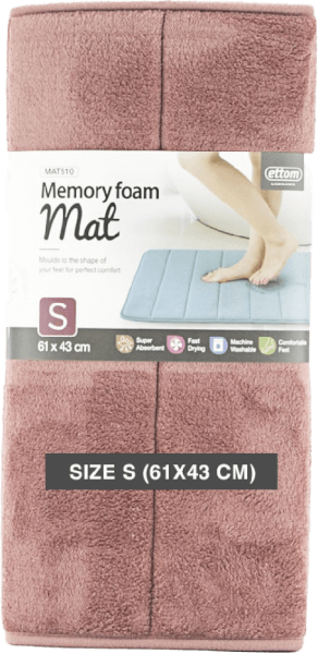 Thảm chùi chân Memory Foam LnL, Stripe - Hồng