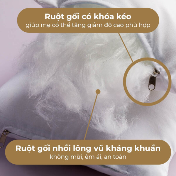 Gối nằm lớn sơ sinh 30x50 KH08