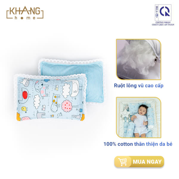 Gối nằm lớn sơ sinh 30x50 KH08