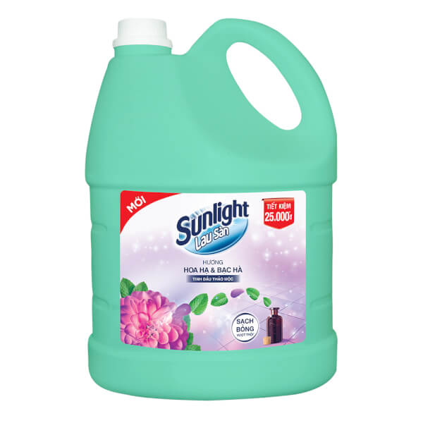 Nước lau sàn Sunlight tinh dầu thảo mộc Hoa hạ Bạc hà 3.6kg