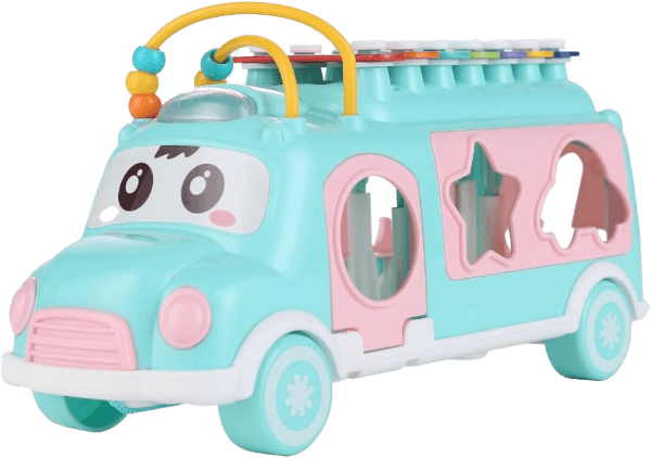 Xe bus âm nhạc nhỏ thả khối JS048981 (Xanh dương)