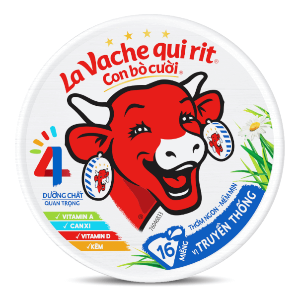 Phô mai Con Bò Cười 16 miếng (224g) (giao mẫu ngẫu nhiên)