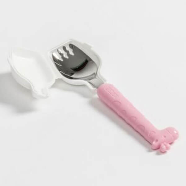 Nĩa inox tập ăn cho bé Edison (hồng)