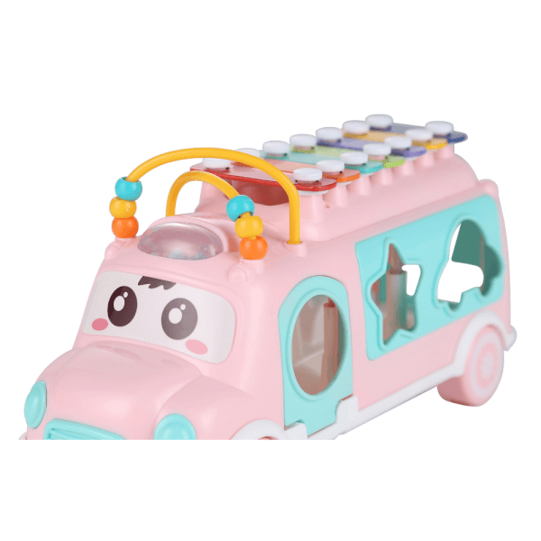 Xe bus âm nhạc nhỏ thả khối JS048981 (Hồng)