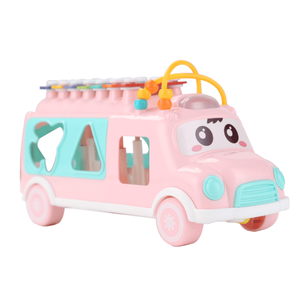 Xe bus âm nhạc nhỏ thả khối JS048981 (Hồng)