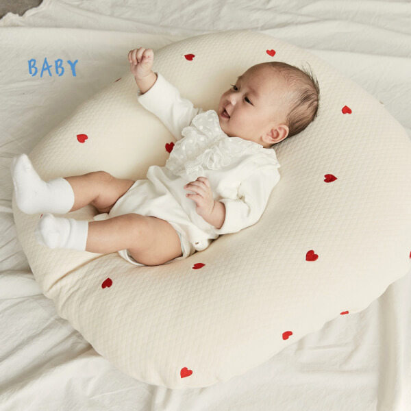 Gối chống trào ngược Cotton lụa cao cấp ROTOTO BEBE kiểu chữ C (Kem)