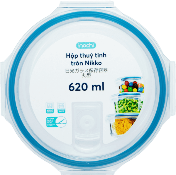 Hộp thuỷ tinh tròn Nikko 620 ml (INC)