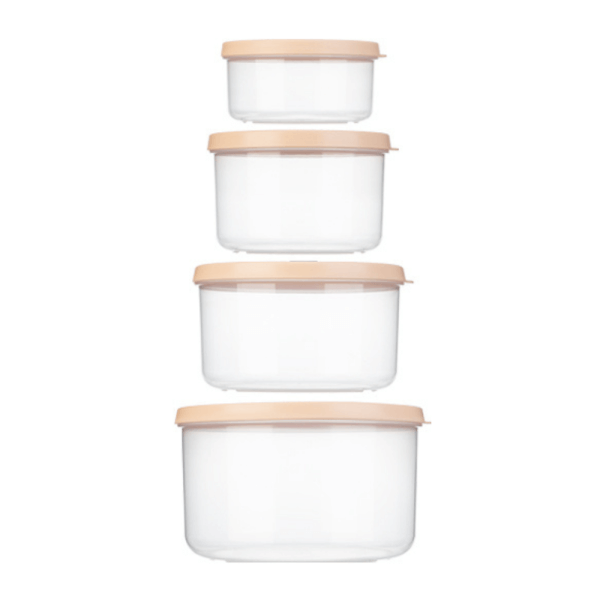 Bộ 4 hộp thực phẩm tròn Hokkaido 500, 1000, 1500, 2500ml