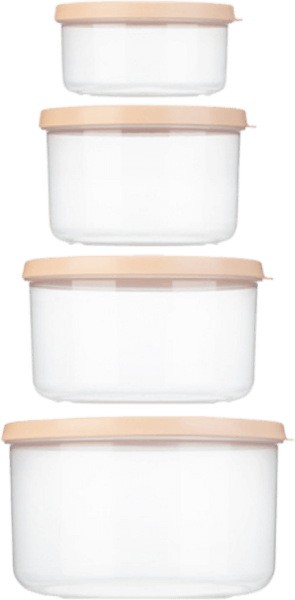 Bộ 4 hộp thực phẩm tròn Hokkaido 500, 1000, 1500, 2500ml