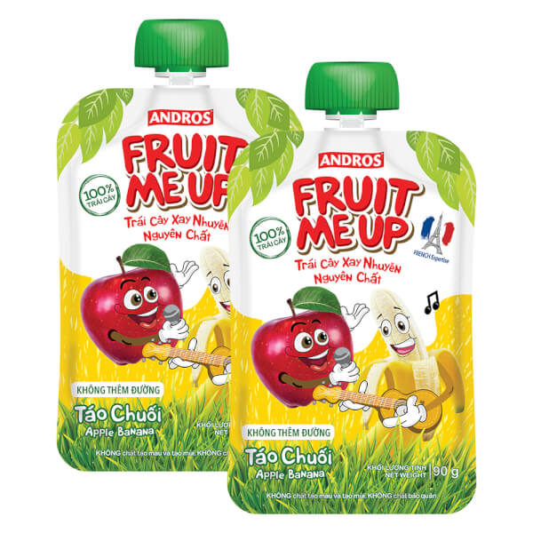 Combo 2 Trái Cây Xay Nhuyễn Nguyên Chất Fruit Me Up Táo Chuối