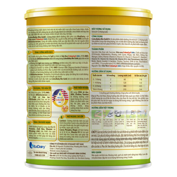 Sữa Colosbaby Bio Gold 0+ 800g  (0 - 12 tháng)