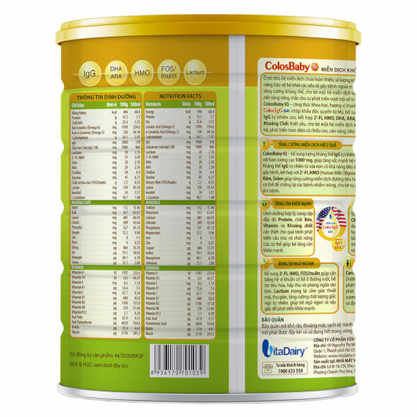 Sữa Colosbaby IQ Gold 0+ 800g (0 - 12 tháng)