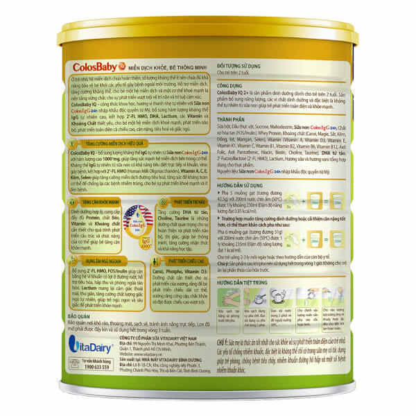 Combo 3 Sữa Colosbaby IQ Gold 2+ 800g (từ 2 tuổi)