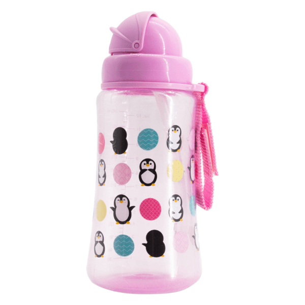 Bình nước ống hút silicone 360ml (55401) - Hồng