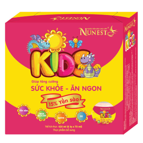 Nước yến sào cao cấp Nunest Kids 70ml (Lốc 3+1)