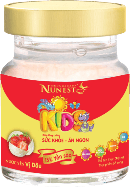 Nước yến sào cao cấp Nunest Kids vị dâu 70ml (Lốc 3+1)