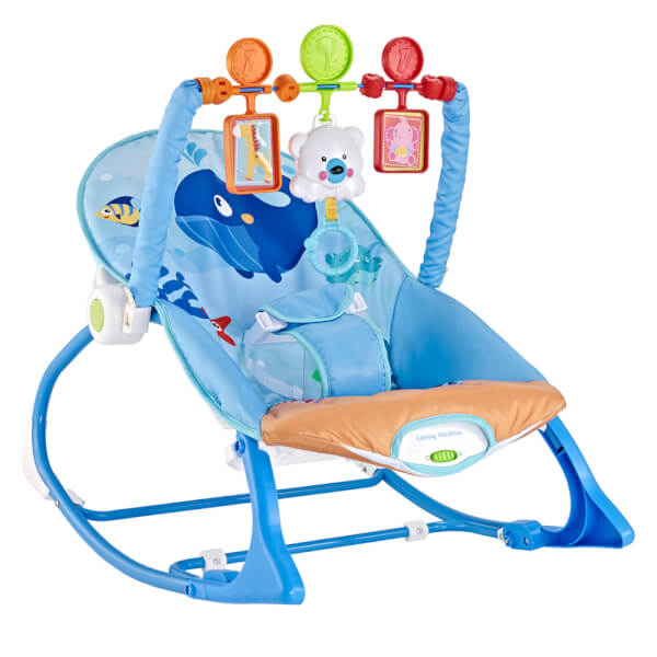 Ghế bập bênh ConCung Good họa tiết cá voi 8615-K (kèm pin)