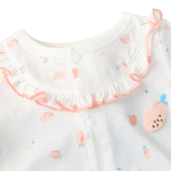 Bodysuit SS dài vải Cotton, Animo I1221012 (0-12M,Trắng)