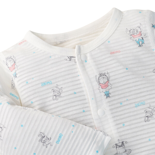 Bodysuit SS dài vải Cellulose, Animo I1221006 (0-12M,Trắng)