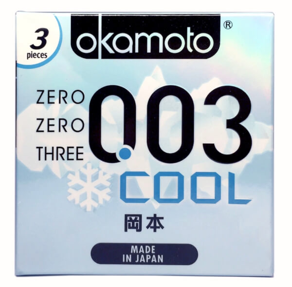 Bao cao su Okamoto 0.03 Cool - Hộp 3 gói