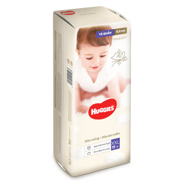 Tã quần Huggies Thin & Soft  (XXL, >15kg, 46 miếng)