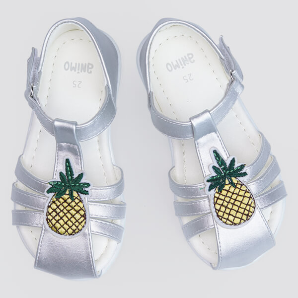 Giày bé gái Animo A2109_YDX023 (19 - 21 - 23 - 25,Bạc)