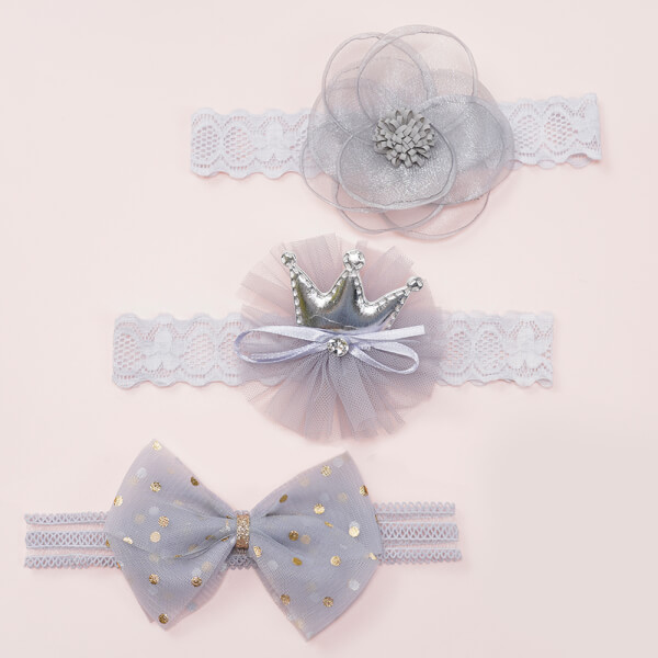 Set băng đô cho bé 3 món Animo A2110_JK023 (Xám)