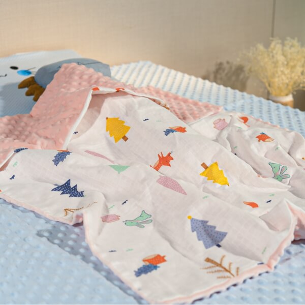 Chăn xô 2 lớp cho bé Animo B2204_MN003 (75*100cm, Hồng)