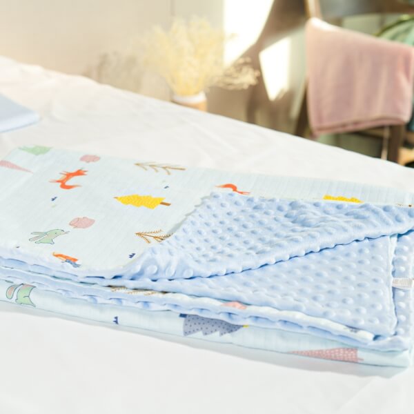 Chăn xô 2 lớp cho bé Animo B2204_MN003 (75*100cm, Xanh)