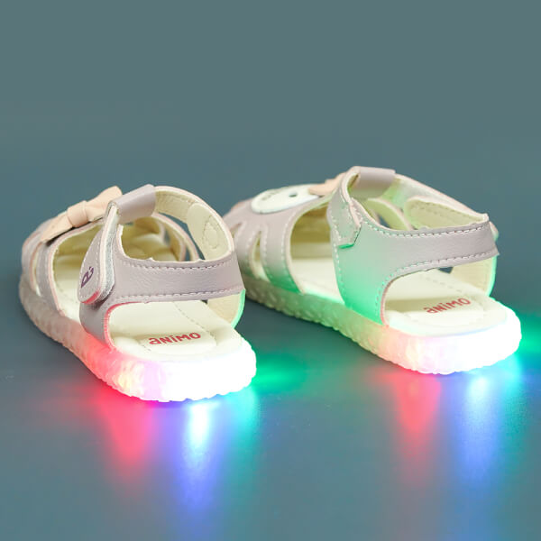 Sandal bé gái phát sáng Animo A2109_MN020 (19-21-23-25,Tím nhạt)