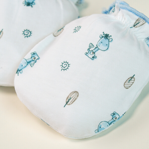 Bao tay sơ sinh thun 2 đôi Animo I0122022 (NB,Xanh)