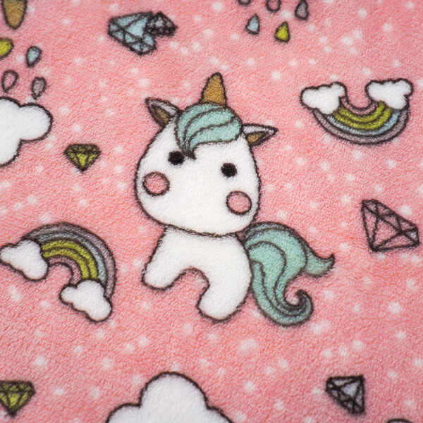 Chăn bông 2 lớp cho bé kì lân Animo B2203_NK017 (75x100cm,Hồng)