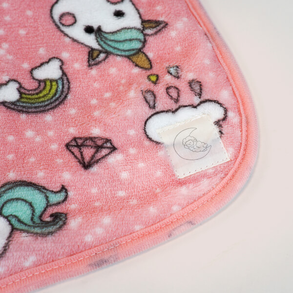 Chăn bông 2 lớp cho bé kì lân Animo B2203_NK017 (75x100cm,Hồng)