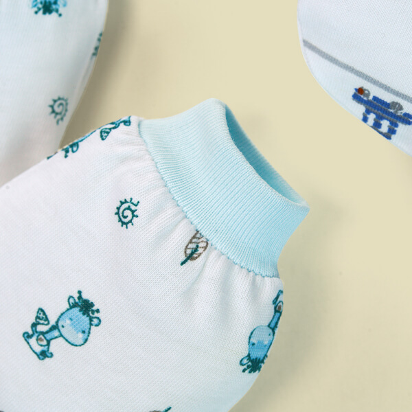 Bao tay sơ sinh bo 2 đôi Animo I0122023 (NB,Xanh)