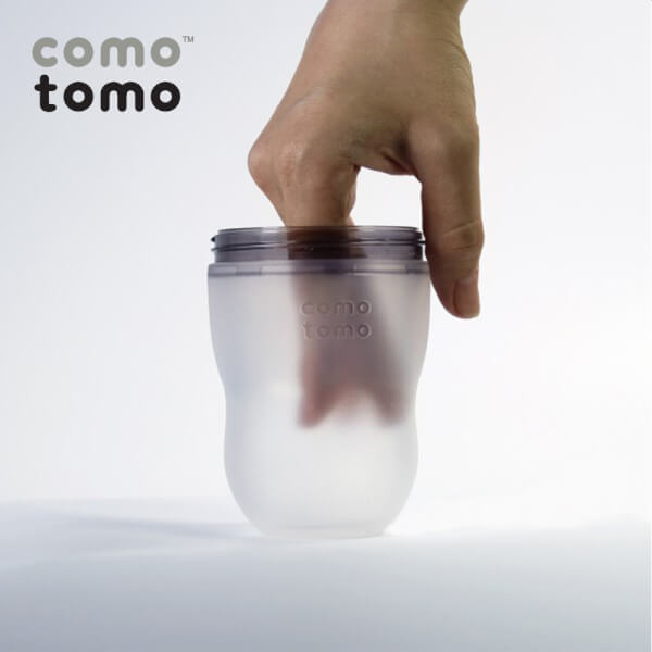 Bộ hai bình sữa silicone Comotomo 150ml - Xanh