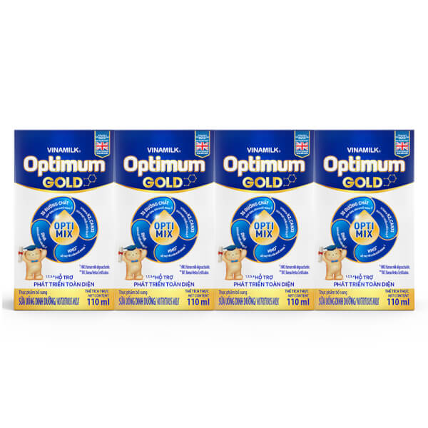 Thùng Sữa uống dinh dưỡng Optimum Gold 110ml (Lốc 4 hộp) - 12 lốc