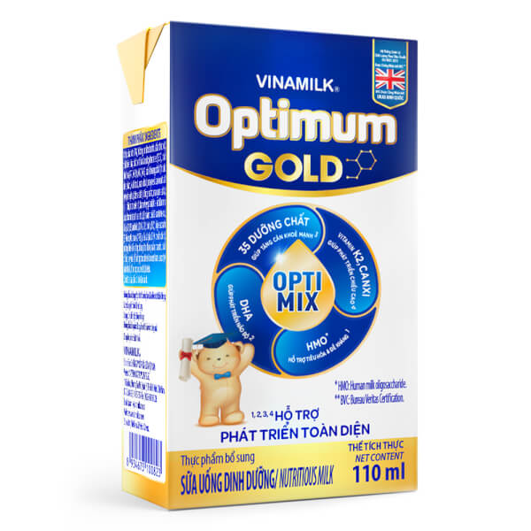 Thùng Sữa uống dinh dưỡng Optimum Gold 110ml (Lốc 4 hộp) - 12 lốc