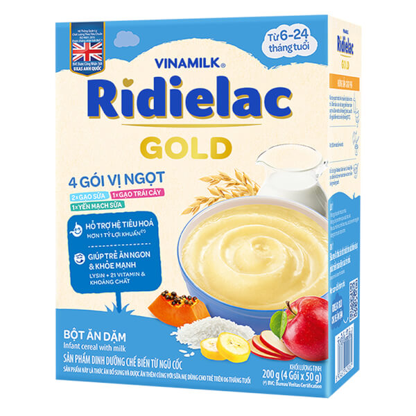  Bột ăn dặm Ridielac Gold 3 Vị Ngọt HG 200g