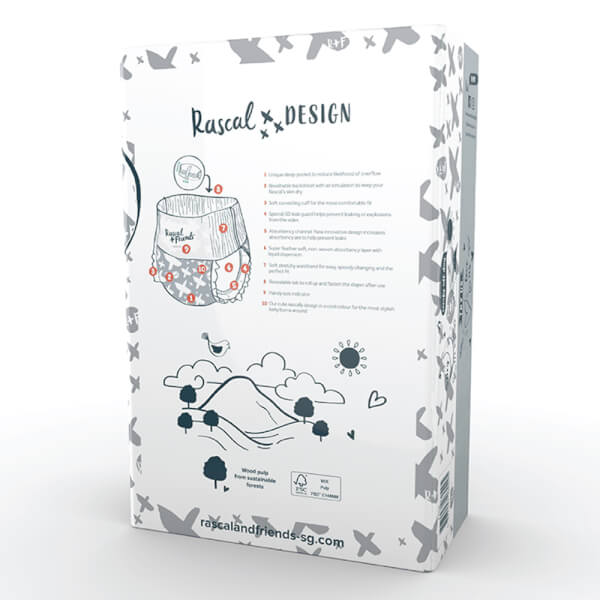 Tã quần Rascal + Friends (L, 10-15kg, 52 miếng)