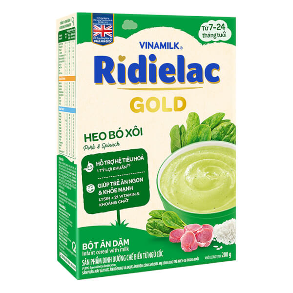  Bột ăn dặm Ridielac Gold heo bó xôi HG 200g