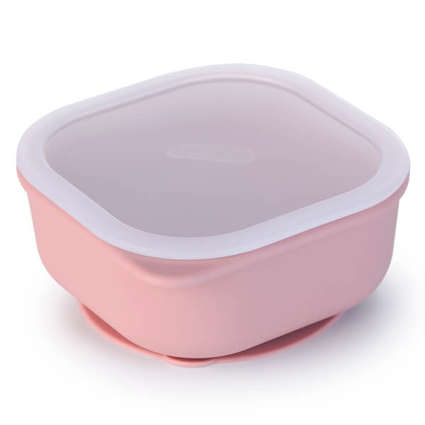 Chén ăn dặm silicone chống trượt Edison (Hồng)