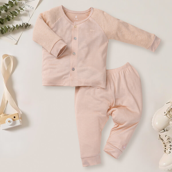 Bộ sơ sinh tính năng dài, vải lưới Animo I0322025 (0-12M,Beige)