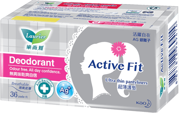 Laurier Active Fit Miếng Lót Hàng Ngày Khử Mùi - Kháng Khuẩn 36 miếng