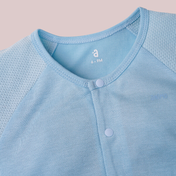 Bodysuit tính năng đùi, vải lưới Animo I0322031 (0-12M,Xanh)